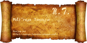 Mánya Tessza névjegykártya